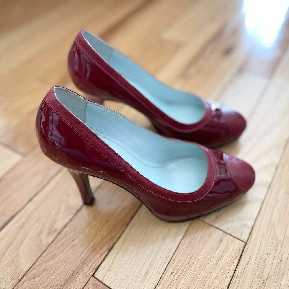 Taryn Rose High Spectator Pump Patent Persimmon Size 36